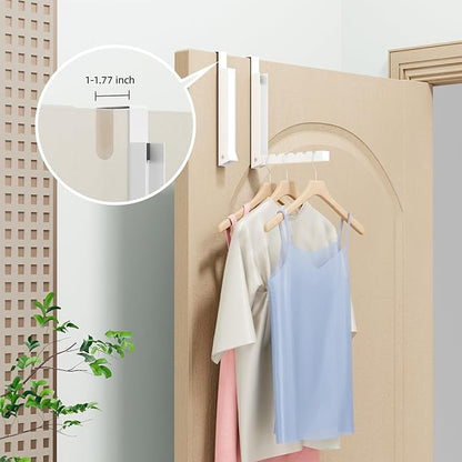 Over The Door Hanger Folding Clothes Drying Rack, Folding Hanging Clothes Rack for Indoor Laundry Room Bathroom Compact Small Space Foldable Portable Over Door Hanging Hook Collapsible