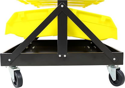 Montary 60 Parts Bin Shelving Storage Organizer with Locking Wheels, 6-Tier Dual-Sided Rolling Steel Shelf 350 lbs Capacity, for Shop Garage and Home