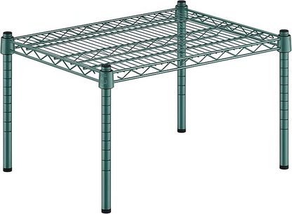 18" x 24" x 14" Green Epoxy Wire Storage Shelf, Dunnage Rack, Commercial 1 Tier Small Shelf