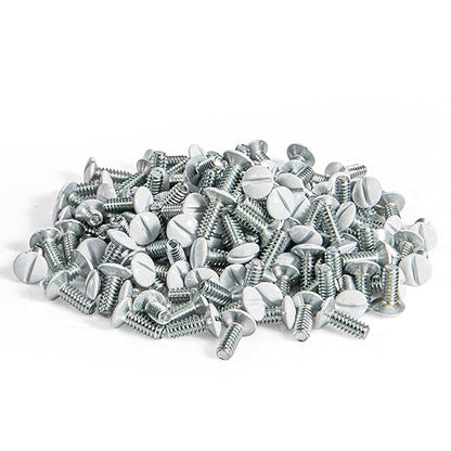 Henne Bery 3/8" Long 6-32 Thread, Oval Head Milled Slot Replacement Wall Plate Screws, 150 Pack, White