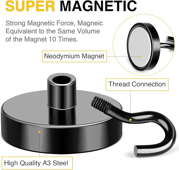 DIYMAG Magnetic Hooks, 170Lbs Silver Strong Heavy Duty Cruise Garage Magnet S-Hooks for Classroom, Fridge, Hanging, Cabins, Grill, Kitchen, Garage, Workplace and Office Etc, 10 Pack