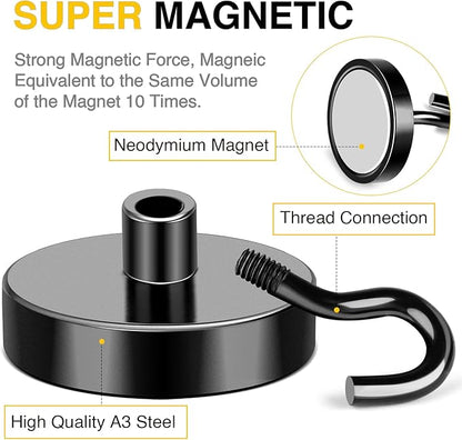 DIYMAG Magnetic Hooks, 170Lbs Silver Strong Heavy Duty Cruise Garage Magnet S-Hooks for Classroom, Fridge, Hanging, Cabins, Grill, Kitchen, Garage, Workplace and Office Etc, 10 Pack