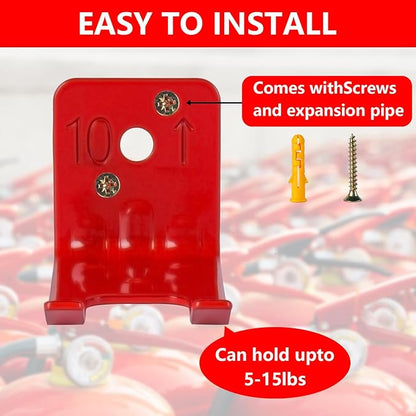 6 Pack Fire Extinguisher Mounts & Brackets , Fire Extinguisher Brackets and Holders,Wall Hook Holder Hanger for 10 Lb Extinguishers with Screws