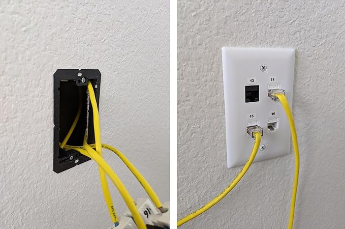 iMBAPrice LV1 Low Voltage Mounting Bracket, 1-Gang | Wall Plate Bracket for Telephone, Network, HDMI, Coaxial & Speaker Cables | Open-Back Low Voltage Mud Ring
