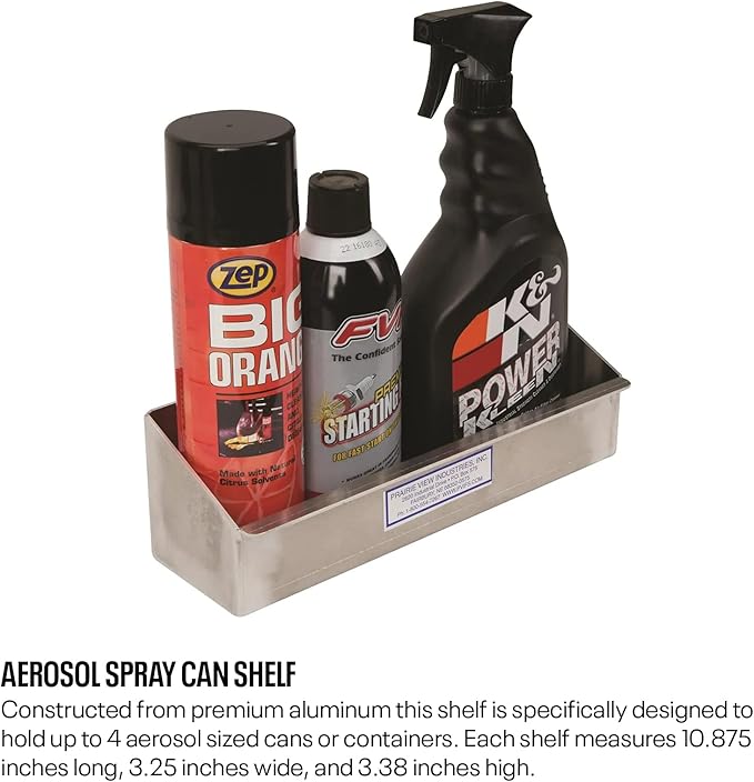 Speedway Motors Deluxe Junior Trailer and Garage Organizer Kit, All Aluminum Storage System with Strap Rack, Cord Holder, Spray Can Shelf, Fuel Jug Rack and Door Cabinet