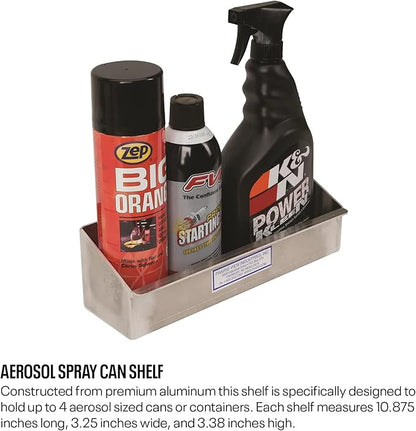 Speedway Motors Deluxe Junior Trailer and Garage Organizer Kit, All Aluminum Storage System with Strap Rack, Cord Holder, Spray Can Shelf, Fuel Jug Rack and Door Cabinet