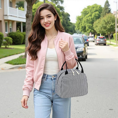 Bluboon Lunch Bag for Women Men Cute Corduroy Lunch Tote Bags Reusable Insulated Lunch Box Large Capacity Reusable Insulated Cooler for Work Picnic or Travel