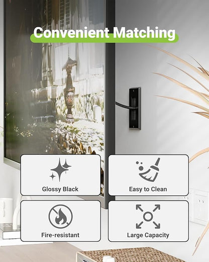 Brush Wall Plate with Mounting Bracket, 4 Pack Cable Pass Through Decorator Cover for Low Voltage Wires, Single Gang Cord Hider for TV Home Theater System, Black