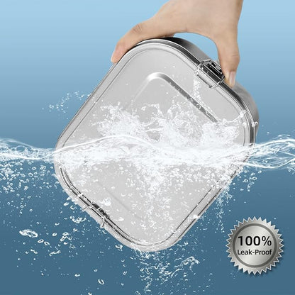 UPTRUST Leak Proof Stainless Steel Bento Lunch Container, (47OZ/1400ML) Metal Bento Lunch Box for Kids or Adults, 3 Compartment Packing Box for Work Lunch