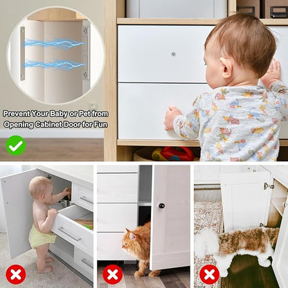 Drawer Magnet Jiayi Door Magnets, 12 Pack Ultra Thin Cabinet Magnetic Door Catches 30 LB Kitchen Drawer Closures, Door Magnetic Catch Heavy Duty Cupboard Double Magnets Latch for Closet Door Closing
