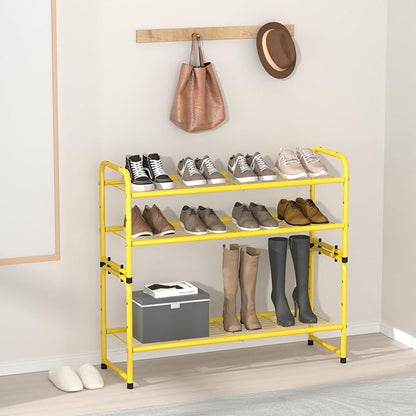 SUFAUY 2-Tier 33" Wide Shoe Rack, Closet Metal Wire, Stackable, Gold