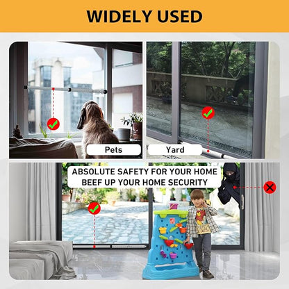 PBHEPJ Sliding Door Security Bar, 18.5-51 inch Adjustable Patio Door Security bar with Rubber Tips, Multi-use Window Security Bars, Sliding Door Stopper, White, 2 Pack