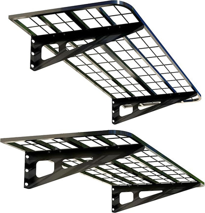 2-Pack 2x4ft Garage Wall Shelving, 2 Shelf Total 8 ft(L) Garage Shelving Wall Mounted – Heavy-Duty Storage Shelves, Perfect for Holding Storage Bins, Sporting Goods, Tools, and More Space-Saving