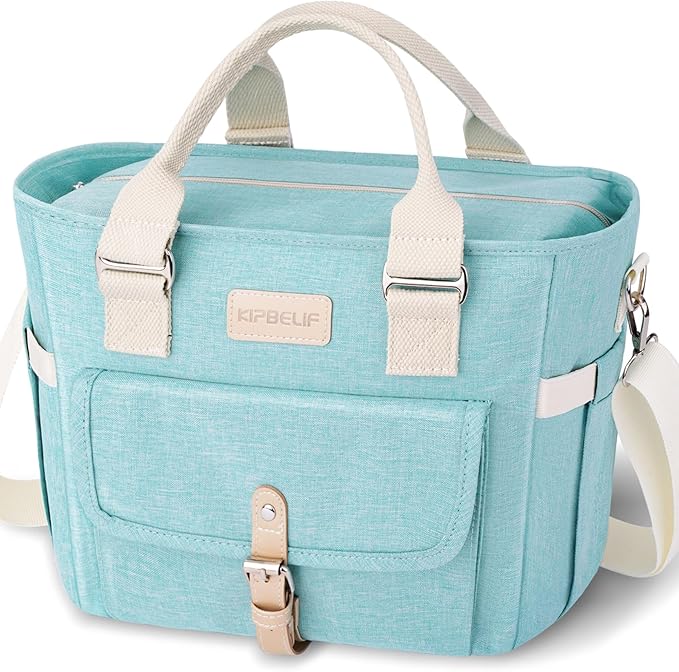 KIPBELIF Cute&Classy Roomy Insulated Lunch Bags for Women - Stylish & Functional Large Tote Adult Lunch Box for Working & Picnic(Standard,Fresh Green)
