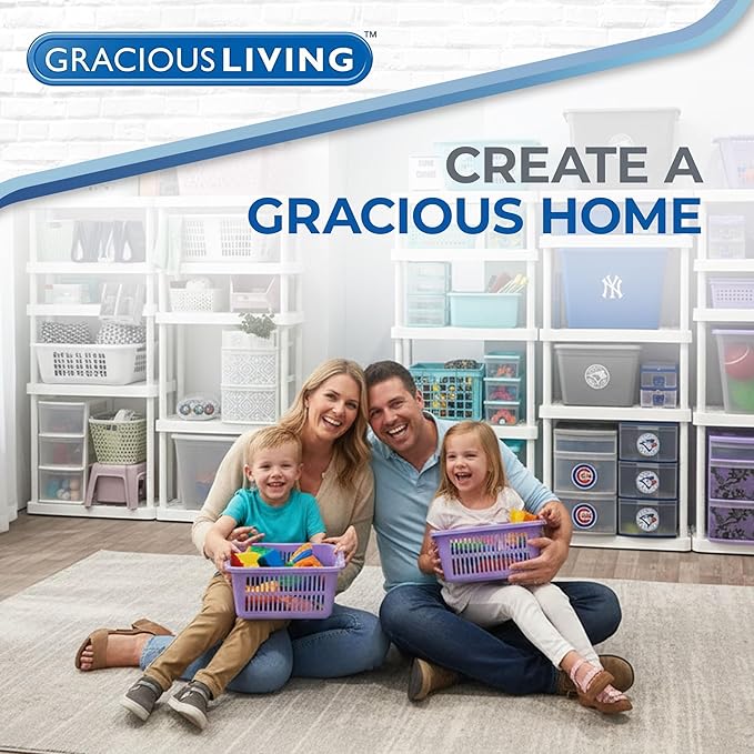 Gracious Living 4 Shelf Fixed Height Solid Light Duty Storage Unit 12 x 24 x 48 for Home, Garage, Basement, & Laundry, White (3 Pack)