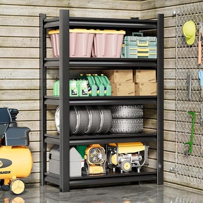 Heavy Duty Garage Shelving Unit, 72" H 2000 LBS Metal Storage Shelves, 5 Tier Adjustable Shelving Units for Organization, Heavy Duty Garage Storage Rack (72''H x 36''W x 16''D)
