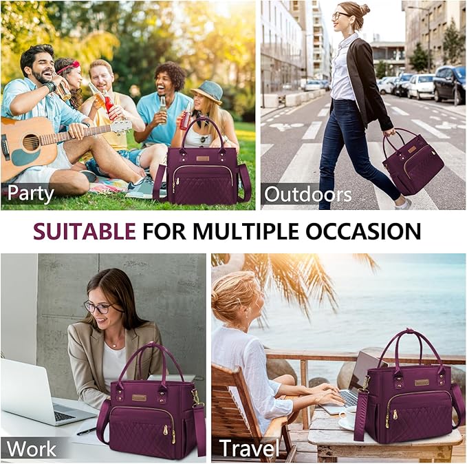 MIYCOO Lunch Bag Lunch Box Women - Leakproof Insulated Lunch Cooler Bag for Women - Large Lunch Tote Bags Adults, Purple
