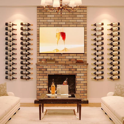 Sonyabecca Wall Wine Rack for 12 Wine Bottles?DIY Detachable Wine Storage Organizer, Wall Mount Wine Bottle Display Holder Used As One or Four, for Kitchen,Pantry,Wine Cellar,Housewarming Gift