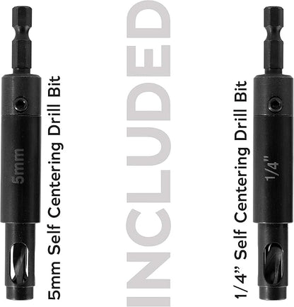Deluxe Dual Sided Shelf Pin Jig With 1/4" And 5mm Self Centering Drill Bits, Adjustable Shelf Jig for Easy Alignment On Both Sides, Easy Setup Shelving Templates