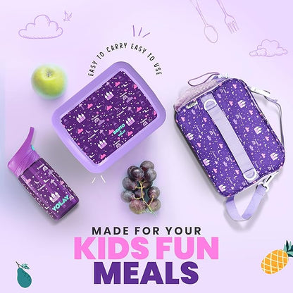 YOLAY Bento Box for Kids Lunch Box Leak-Proof, 5-Compartment Lunch Box Kids for Ages 3-10, Durable with Anti-Slip Base, Suitable for Schools, Outdoor and Travel (Mermaid) (Princess)