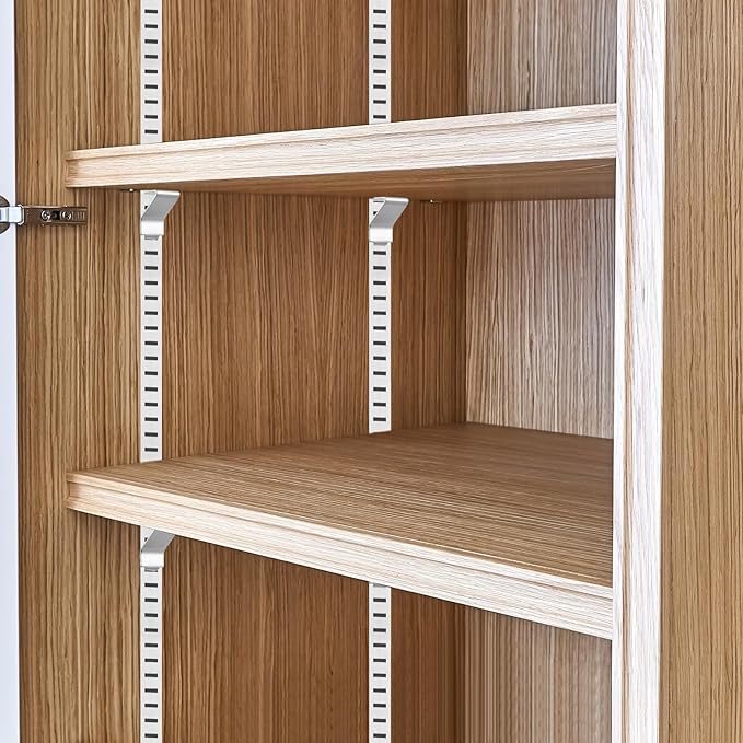 20 Pcs Heavy Duty Metal Shelving Brackets Clips Cabinet Shelf Clips Adjustable Pilaster Shelf Clip Adjustable Supports Clip for Kitchen Cabinet Bookcase Metal and Wood Shelving