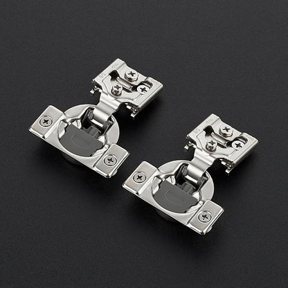 30 Pack 15 Pair 1-3/8 inch Overlay Soft Close Hinges for Kitchen Cabinet Hinges Satin Nickel Hidden Hinges Stainless Steel Concealed Hinge self Closing
