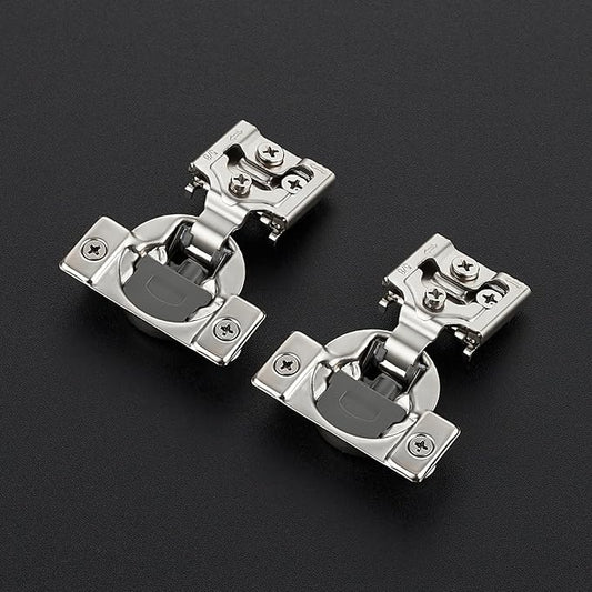 30 Pack 15 Pair 1-3/8 inch Overlay Soft Close Hinges for Kitchen Cabinet Hinges Satin Nickel Hidden Hinges Stainless Steel Concealed Hinge self Closing