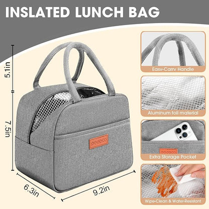 Luch Box Set Stackable Stainless Steel Bento Box with Insulated bag,Leak-Proof,2-Tier Bento box,Lunch Box With Portable Sauce Pod and Cutlery-for Kids/Toddler,Dishwasher Safe,Green