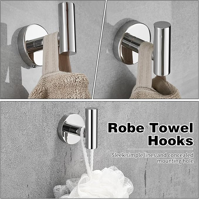 20pcs Bathroom Hardware Set, Brushed Nickel Bathroom Hardware Set, Including 16" Hand Towel Bars, Toilet Paper Holders, Towel Rings, Robe Towel Hooks