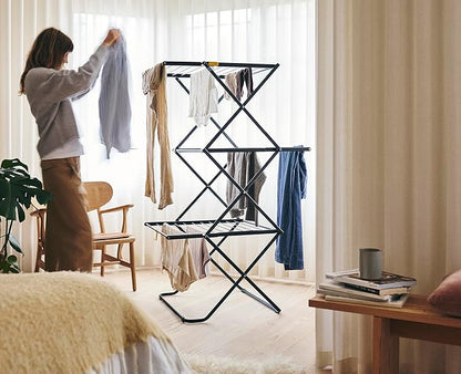 Joseph Joseph AirFrame 3-Tier Clothes Airer Drying Rack, 53 ft Capacity, Indoor/Outdoor, Stable, Foldable, Compact Storage