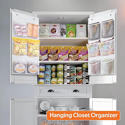 KIMBORA 2 Packs Narrow Over the Door/Wall Shoe Organizer Cruise, Small Hanging Shoe Rack for Closet with Clear Mesh Pocket for Bathroom, RV, Pantry, Camping (White)