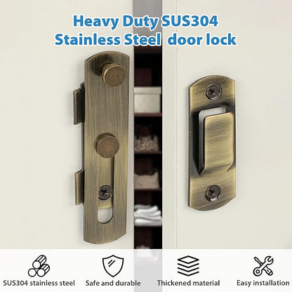 Alise 4 inch Flip Latch Gate Latches, Safety Door Lock for Barn Wood Fence Sliding French Doors,Heavy Duty SUS304 Stainless Steel Gate Hardware Bronze MS9500-Q