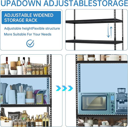 Heavy Duty Storage Shelves 48x24x72 in, 2500Lbs Adjustable Metal Shelving for Garage Organization, Durable Garage Shelving Easy Assemble