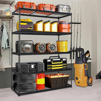 Heavy Duty Storage Shelves 60x24x78 in, 2500Lbs Adjustable Metal Shelving for Garage Organization, Durable Garage Shelving Easy Assemble