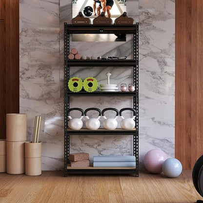 Heavy Duty Garage Shelving 2400 lbs, 28''×12''×60'' Metal Garage, Pantry Storage Shelves, Metal Shelf Rack, Adjustable Storage Shelves