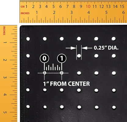 Azar Displays 900940-BLK The DIY Multi-Purpose 10-Piece Pegboard Wall Organizer Kit with One Panel and Accessory Assortment: Hooks, Bins, Headband Holder, Cylinder and Cups. Peg Wall Storage System