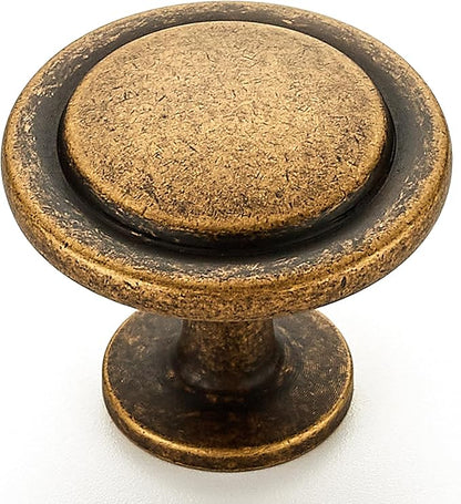 Ravinte 1 Pack 1-1/4 Inch Kitchen Cabinet Knobs Antique Brass Zinc Pulls Door Handles for Dresser Drawers