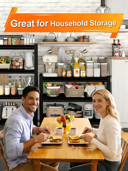 48''W Garage Shelves Heavy Duty - 2,750Lbs Steel Metal Adjustable Utility Storage Shelving Rack Units 48" W x 18" D x 78" H 5 Tier Black