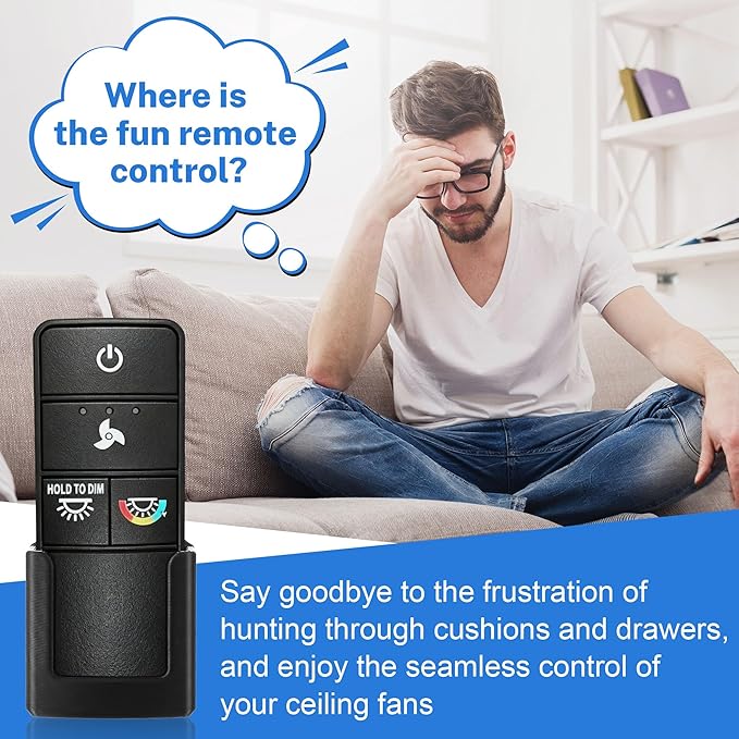 Saillong Ceiling Fan Remote Holder Wall Mount Compatible with Hampton Bay Ceiling Fan Remote Control Bracket Compatible with TX028C-S 98130 KUJCE10320/TR222A, 2AAZPHD3/HD3, 98130 KUJCE10318