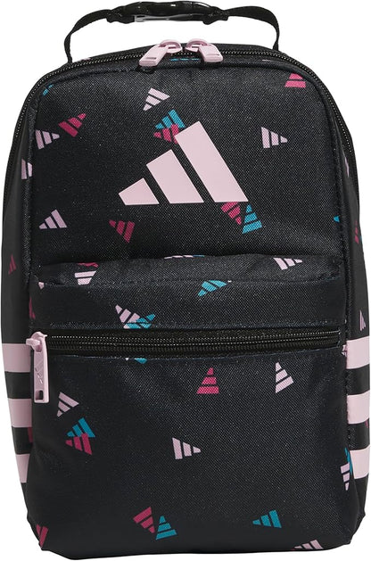 adidas Kids Santiago Lunch Bag – Insulated Cooler Lunchbox for Girls & Boys, 8L, Meadow Floral Black/Black/White/3, One Size