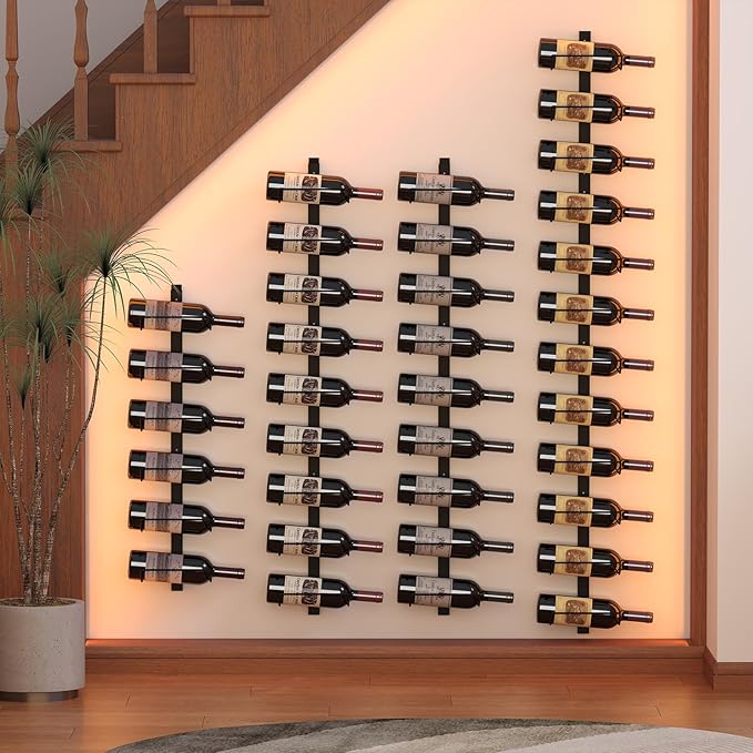 Sonyabecca Wall Wine Rack for 12 Wine Bottles?DIY Detachable Wine Storage Organizer, Wall Mount Wine Bottle Display Holder Used As One or Four, for Kitchen,Pantry,Wine Cellar,Housewarming Gift
