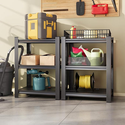 Garage Shelving Heavy Duty Adjustable Storage Shelves Unit,Metal Utility Rack Shelf for Industries, Warehouses, Basement (3-Tier 31.5" Hx23.6 Wx13.8 D)