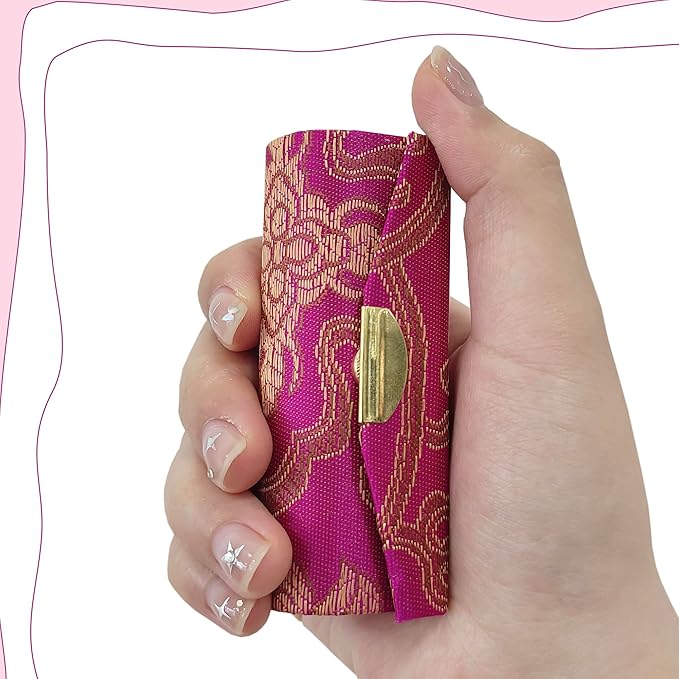 MIAO JIN 6PCS Lipstick Case with Mirror Bulk, Small Lipstick Holder for Purse, Storage Box Mini Floral Jewelry Cosmetic Case (Random Color)