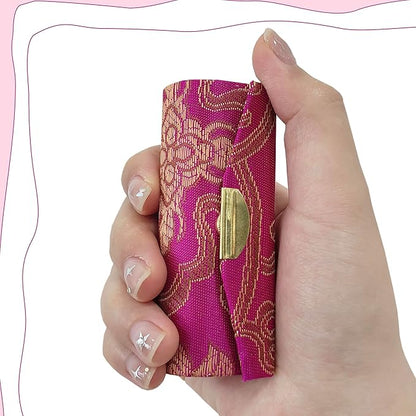 MIAO JIN 6PCS Lipstick Case with Mirror Bulk, Small Lipstick Holder for Purse, Storage Box Mini Floral Jewelry Cosmetic Case (Random Color)