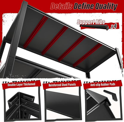 REIBII 48" W Garage Shelving 2500LBS Storage Shelves Adjustable Metal Shelving Heavy Duty Garage Shelves for Warehouse Pantry Basement 48" W x 72" H x 18" D