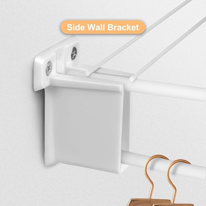 YSD 6Pcs Wire Shelf End Bracket, White Plastic Closet Shelves Brackets, Wall Mount Brackets for Shelves Closet, Screws Included