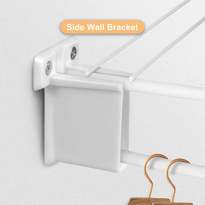 YSD 6Pcs Wire Shelf End Bracket, White Plastic Closet Shelves Brackets, Wall Mount Brackets for Shelves Closet, Screws Included