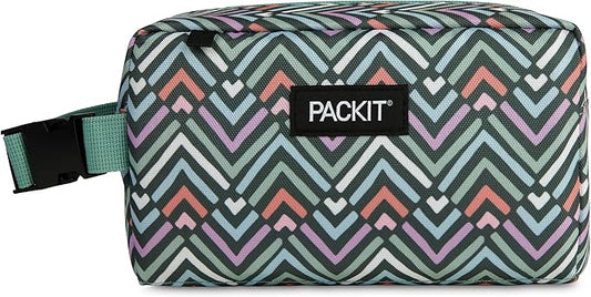 PackIt® Freezable Snack Box, Diamond Chevron, Built with EcoFreeze® Technology, Collapsible, Zip Closure with Buckle Handle, Designed For Work Snacks, Fresh Snacks On the Go, Adults, and All Ages