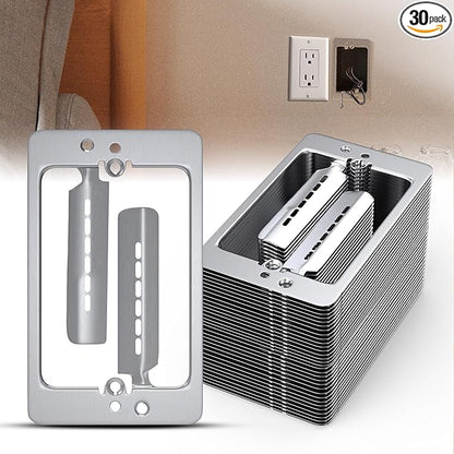 30 Pcs Low Voltage Mounting Bracket 1 Gang,Single Gang Drywall Brackets,Low Voltage Box Brackets for Drywall Outlet Cable Pass Through Wall Plates,Fixing Loose Outlets or Adding New Outlet