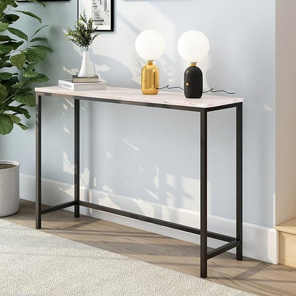 HOMERECOMMEND Console Table for Entryway Narrow Sofa Tables Entryway Table Rustic Narrow Entrance Console Tables Front Door Console Table Accent Table for Living Room Corridor Hallway White Oak